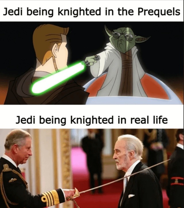 Jedi being knighted in the Prequels Jedi being knighted in real life