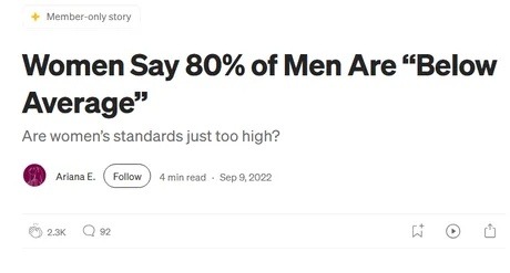 Member-only story Women Say 80% of Men Are 