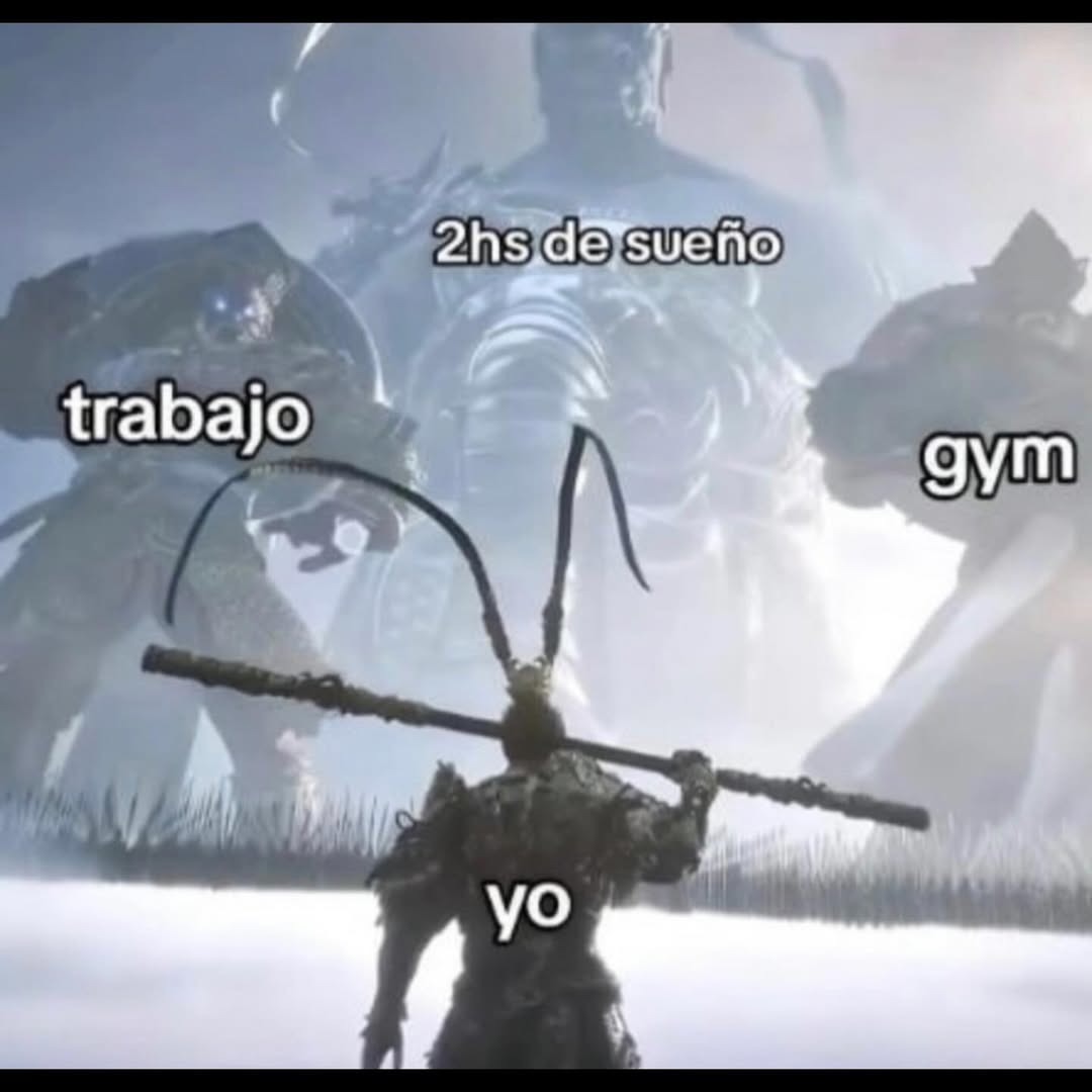 trabajo, 2hs de sueño, gym, yo