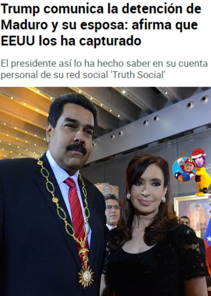 Trump comunica la detención de Maduro y su esposa: afirma que EEUU los ha capturado. El presidente así lo ha hecho saber en su cuenta personal de su red social 'Truth Social'.