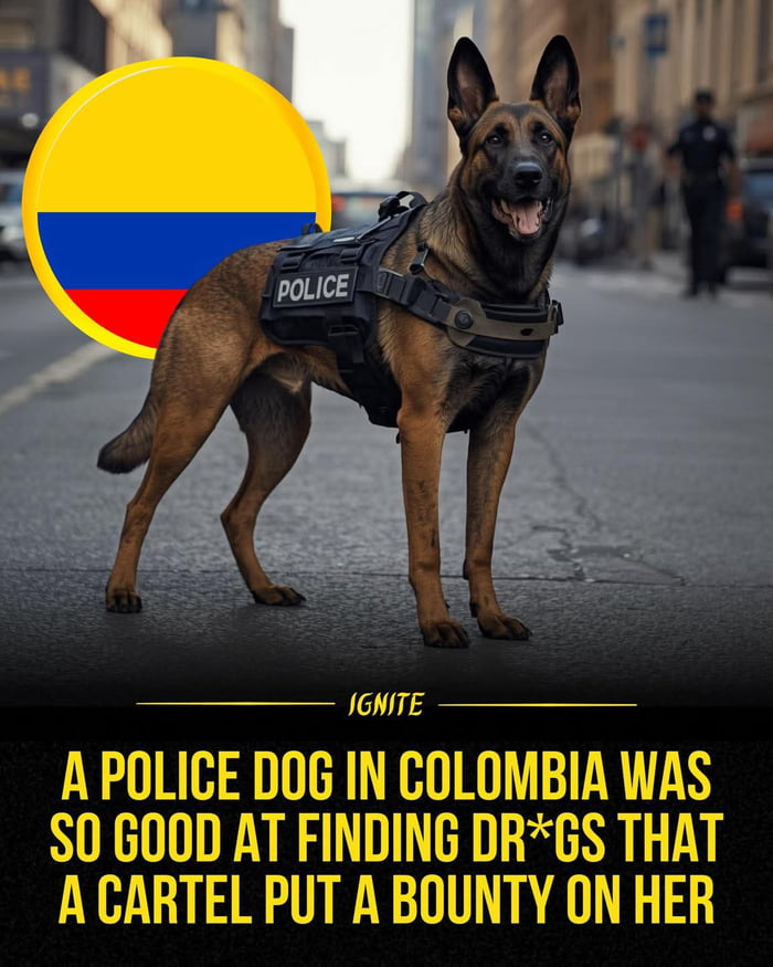 Un perro policía en Colombia era tan bueno encontrando drogas que un cartel puso una recompensa por ella.