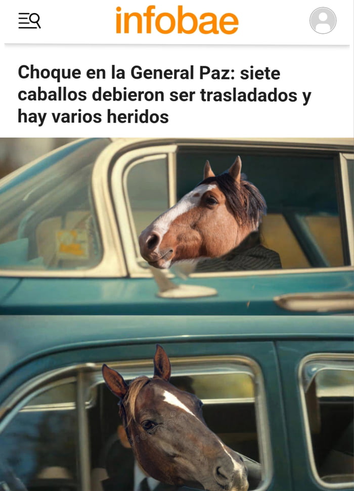 Choque en la General Paz: siete caballos debieron ser trasladados y hay varios heridos