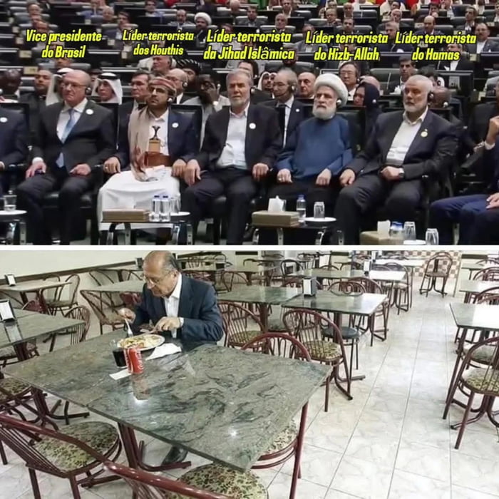 Vice presidente do Brasil Líder terrorista dos Houthis Líder terrorista da Jihad Islâmica Líder terrorista do Hizb-Allah Líder terrorista do Hamas