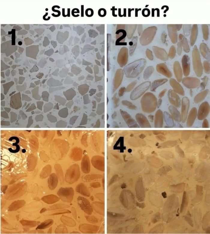 ¿Suelo o turrón? 1. 2. 3. 4.