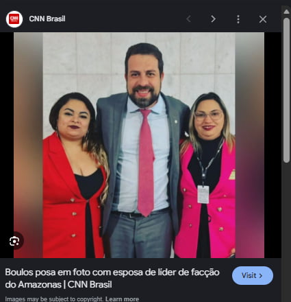 Boulos posa em foto com esposa de líder de facção do Amazonas