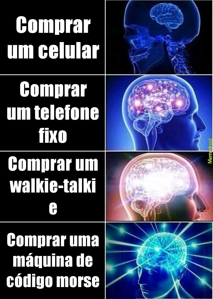 Comprar um celular Comprar um telefone fixo Comprar um walkie-talkie Comprar uma máquina de código morse