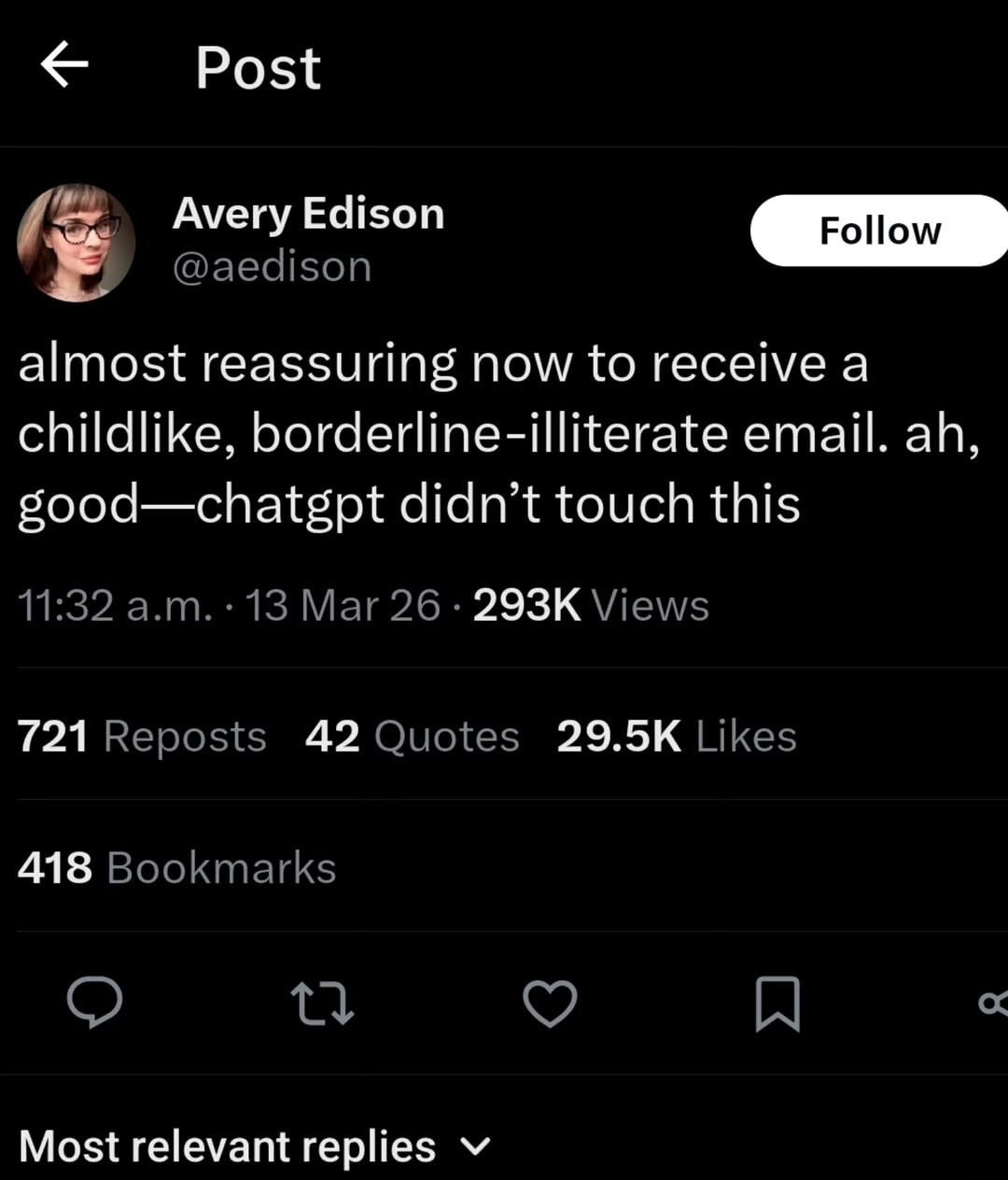 almost reassuring now to receive a childlike, borderline-illiterate email. ah, good—chatgpt didn't touch this