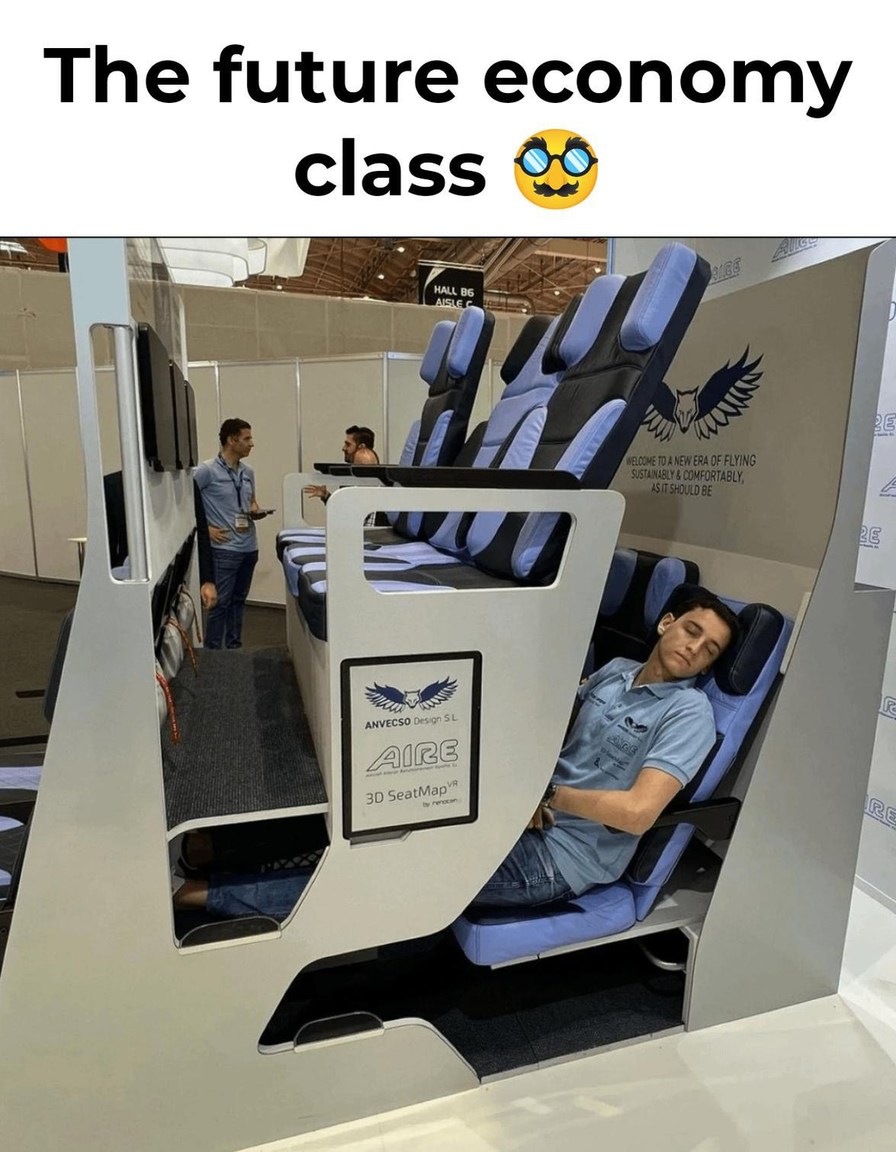 The future economy class. HALL B6 AISLE C. WELCOME TO A NEW ERA OF FLYING SUSTAINABLY & COMFORTABLY, AS IT SHOULD BE. ANVECSO Design S.L. AIRE 3D SeatMap VR By Perscan.