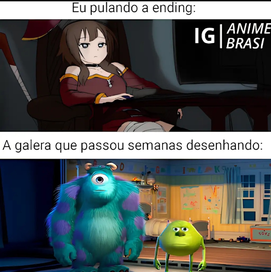 Eu pulando a ending: A galera que passou semanas desenhando: IG ANIME BRASIL