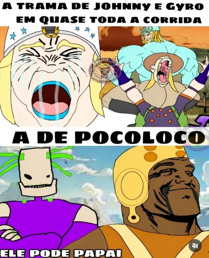 A trama de Johnny e Gyro em quase toda a corrida. A de Pocoloco. Ele pode papai.