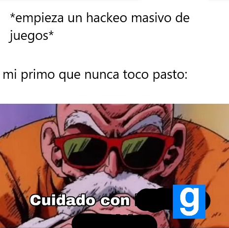 *empieza un hackeo masivo de juegos* mi primo que nunca toco pasto: Cuidado con [texto censurado] g