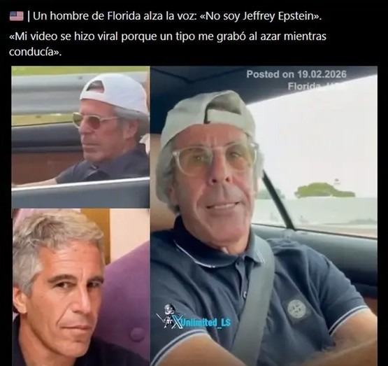 Un hombre de Florida alza la voz: «No soy Jeffrey Epstein». «Mi video se hizo viral porque un tipo me grabó al azar mientras conducía».