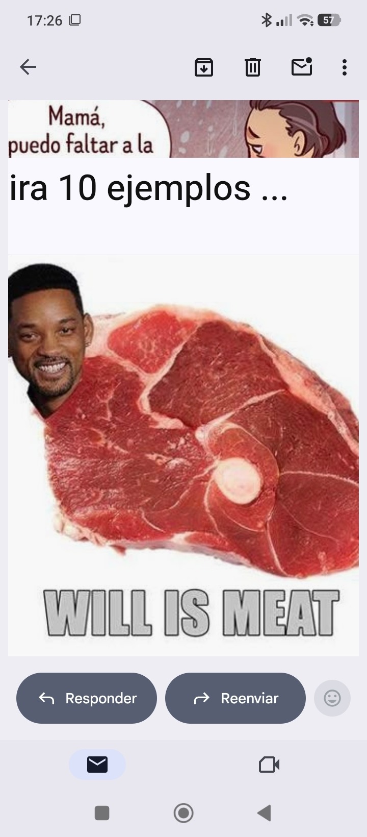 Mamá, puedo faltar a la ira 10 ejemplos... WILL IS MEAT