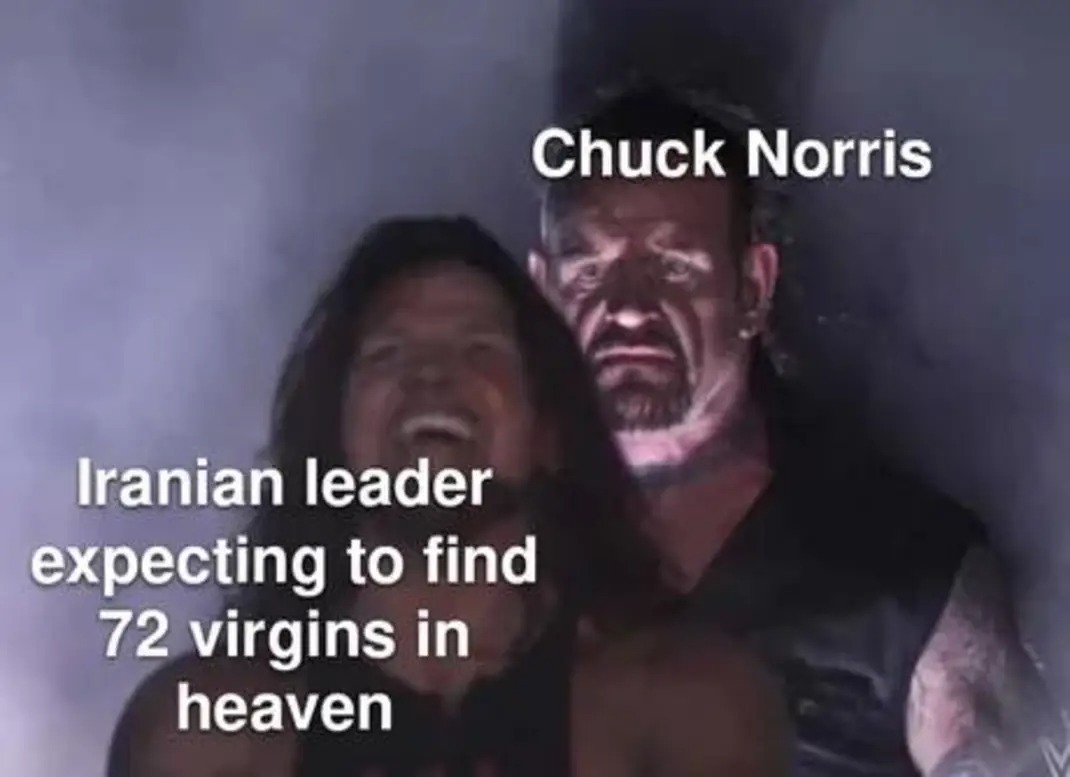 Chuck Norris Iranian leader expecting to find 72 virgins in heaven