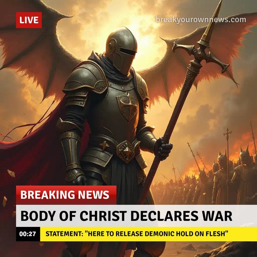 LIVE breakyourownnews.com BREAKING NEWS BODY OF CHRIST DECLARES WAR 00:27 STATEMENT: 