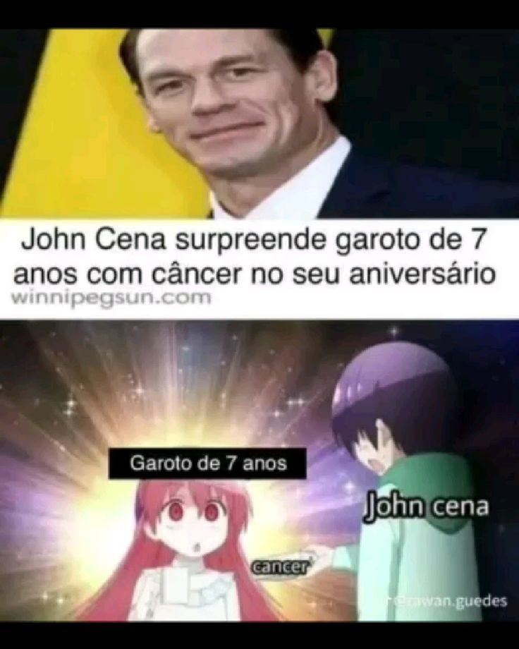John Cena surpreende garoto de 7 anos com câncer no seu aniversário winnipegsun.com Garoto de 7 anos John Cena cancer