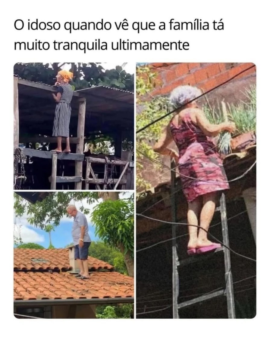 O idoso quando vê que a família tá muito tranquila ultimamente