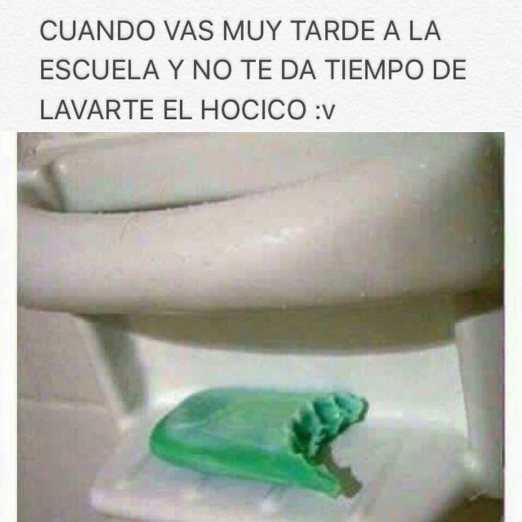 CUANDO VAS MUY TARDE A LA ESCUELA Y NO TE DA TIEMPO DE LAVARTE EL HOCICO :v