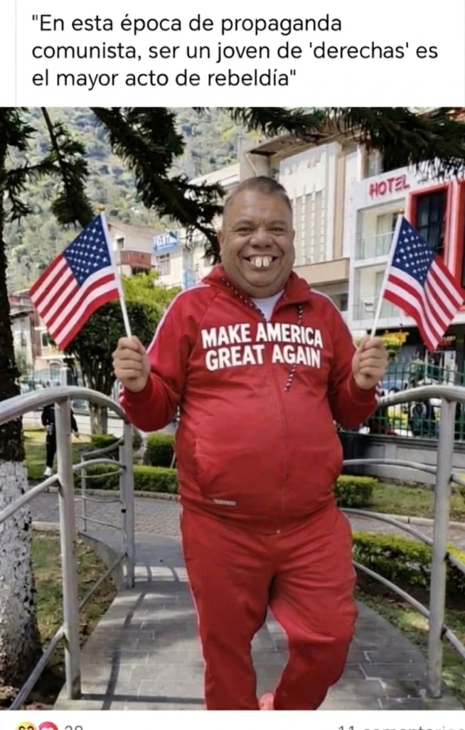 En esta época de propaganda comunista, ser un joven de 'derechas' es el mayor acto de rebeldía. MAKE AMERICA GREAT AGAIN.