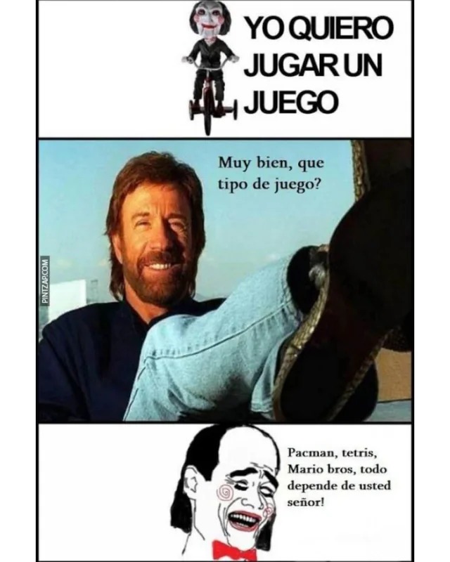 YO QUIERO JUGAR UN JUEGO. Muy bien, que tipo de juego? Pacman, tetris, Mario bros, todo depende de usted señor!