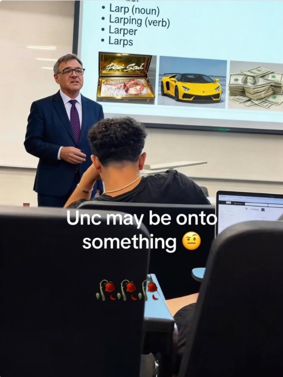 Larp (noun) Larping (verb) Larper Larps Unc may be onto something 🤔