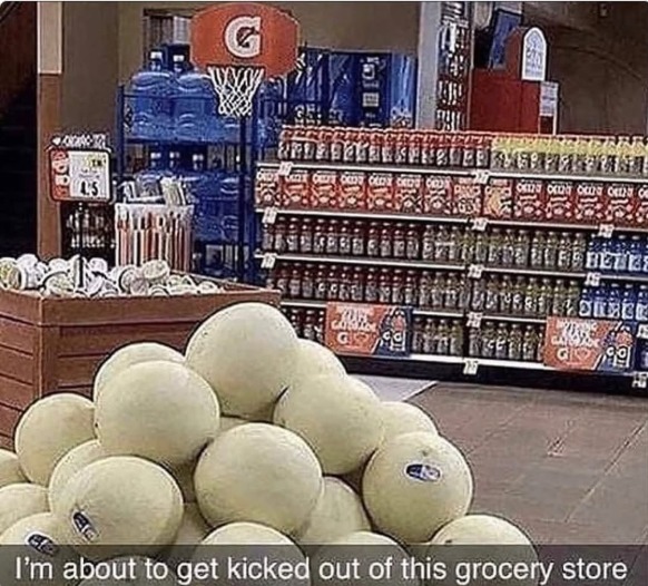I'm about to get kicked out of this grocery store