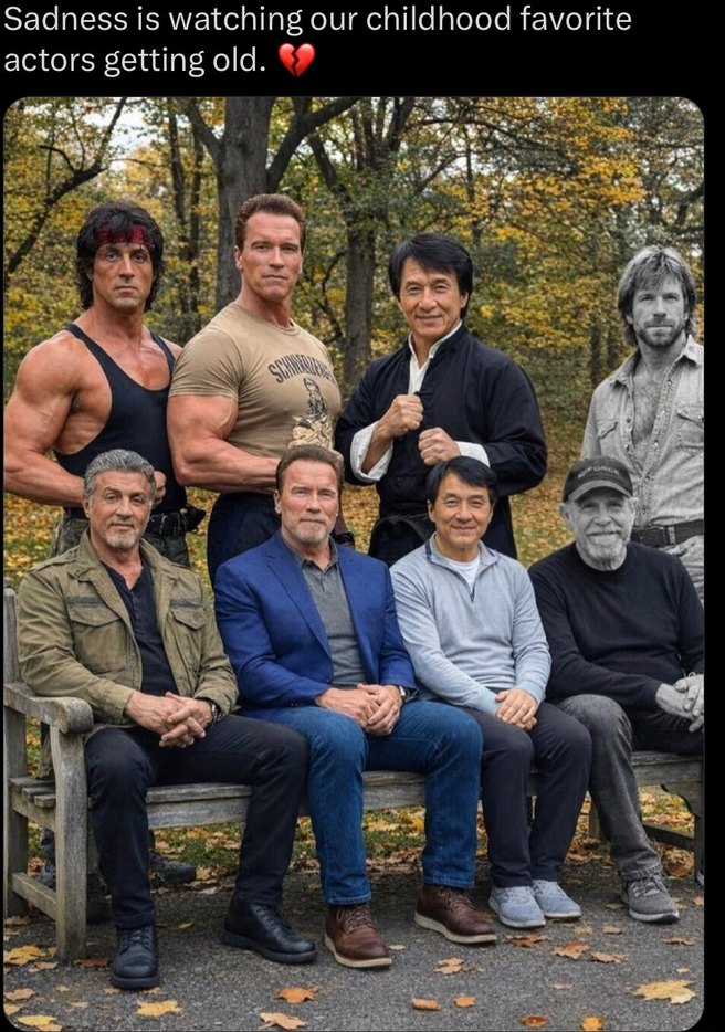 Sadness is watching our childhood favorite actors getting old.