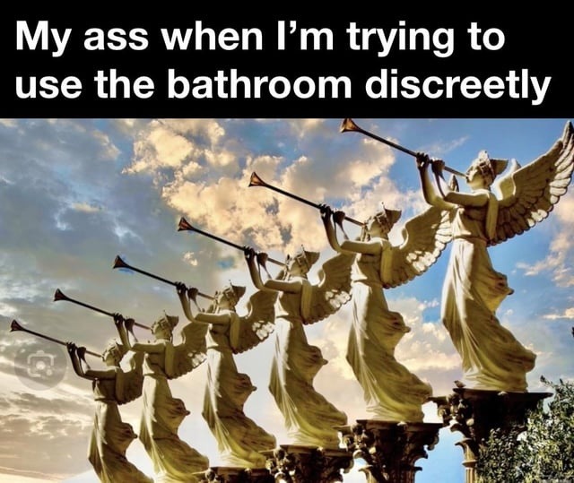 My ass when I'm trying to use the bathroom discreetly