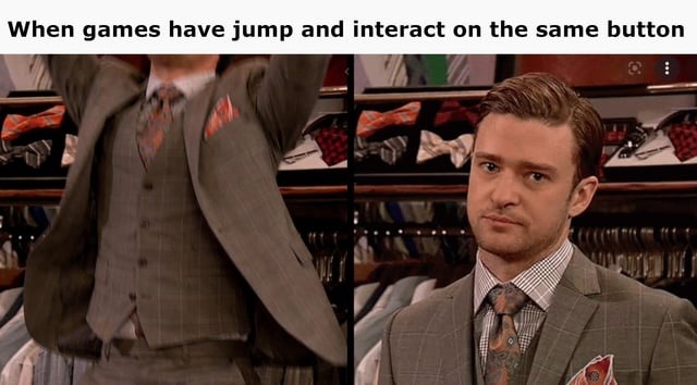 When games have jump and interact on the same button