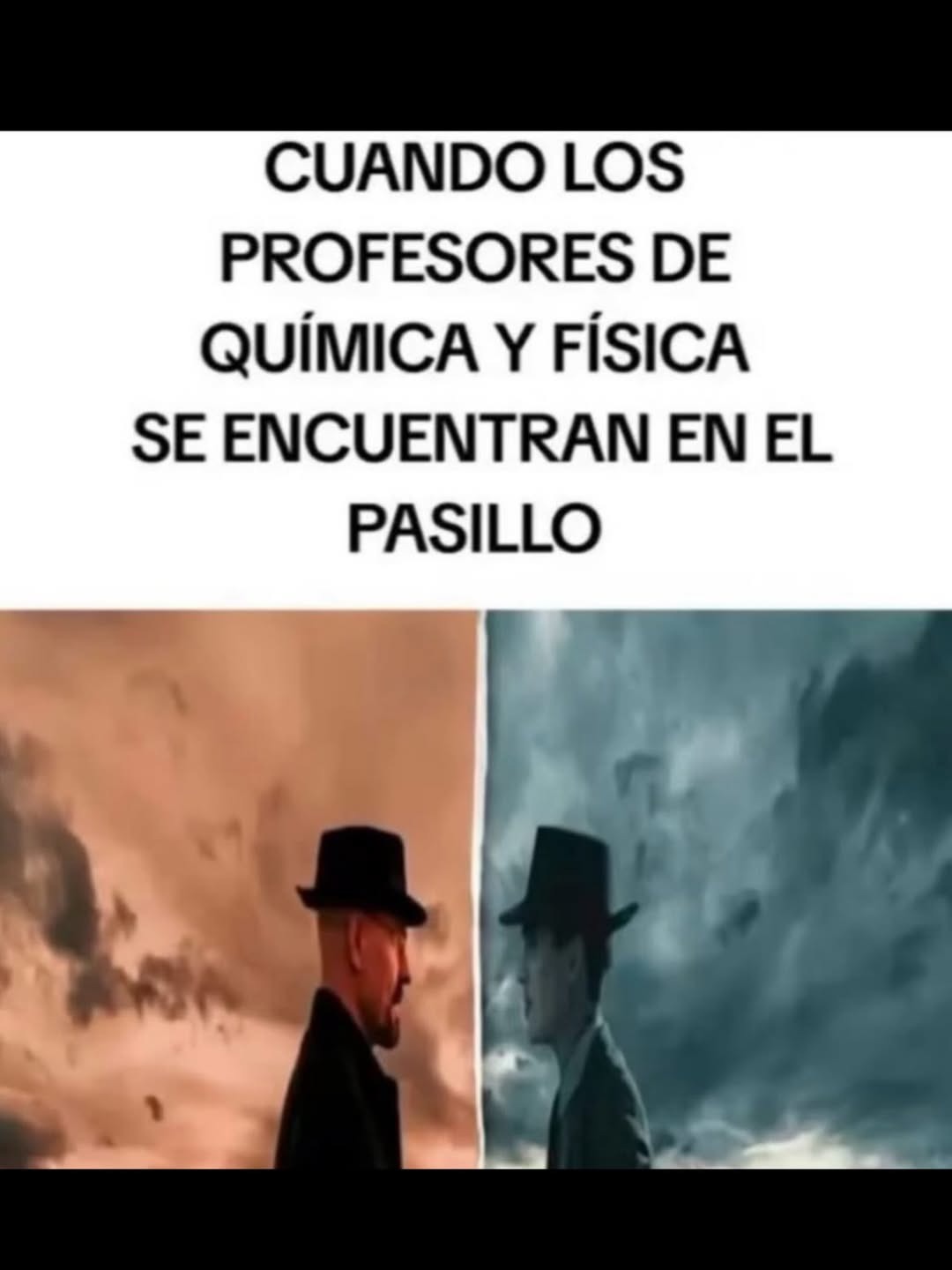 CUANDO LOS PROFESORES DE QUÍMICA Y FÍSICA SE ENCUENTRAN EN EL PASILLO