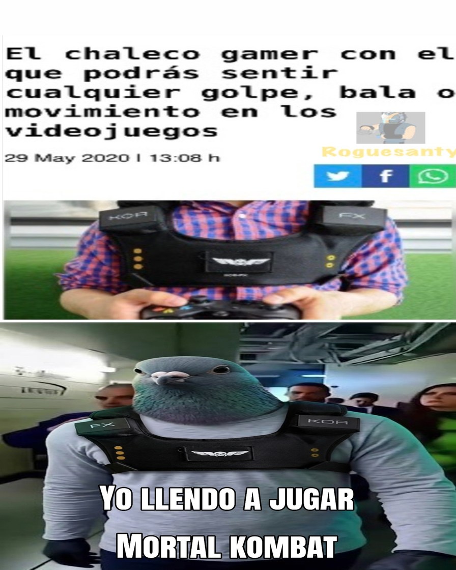 EL CHALECO GAMER CON EL QUE PODRÁS SENTIR CUALQUIER GOLPE, BALA O MOVIMIENTO EN LOS VIDEOJUEGOS 29 May 2020 | 13:08 h Roguesanty YO LLENDO A JUGAR MORTAL KOMBAT
