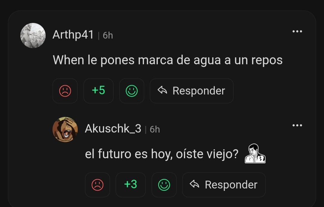 Cuando le pones marca de agua a un repost. El futuro es hoy, ¿oíste, viejo?