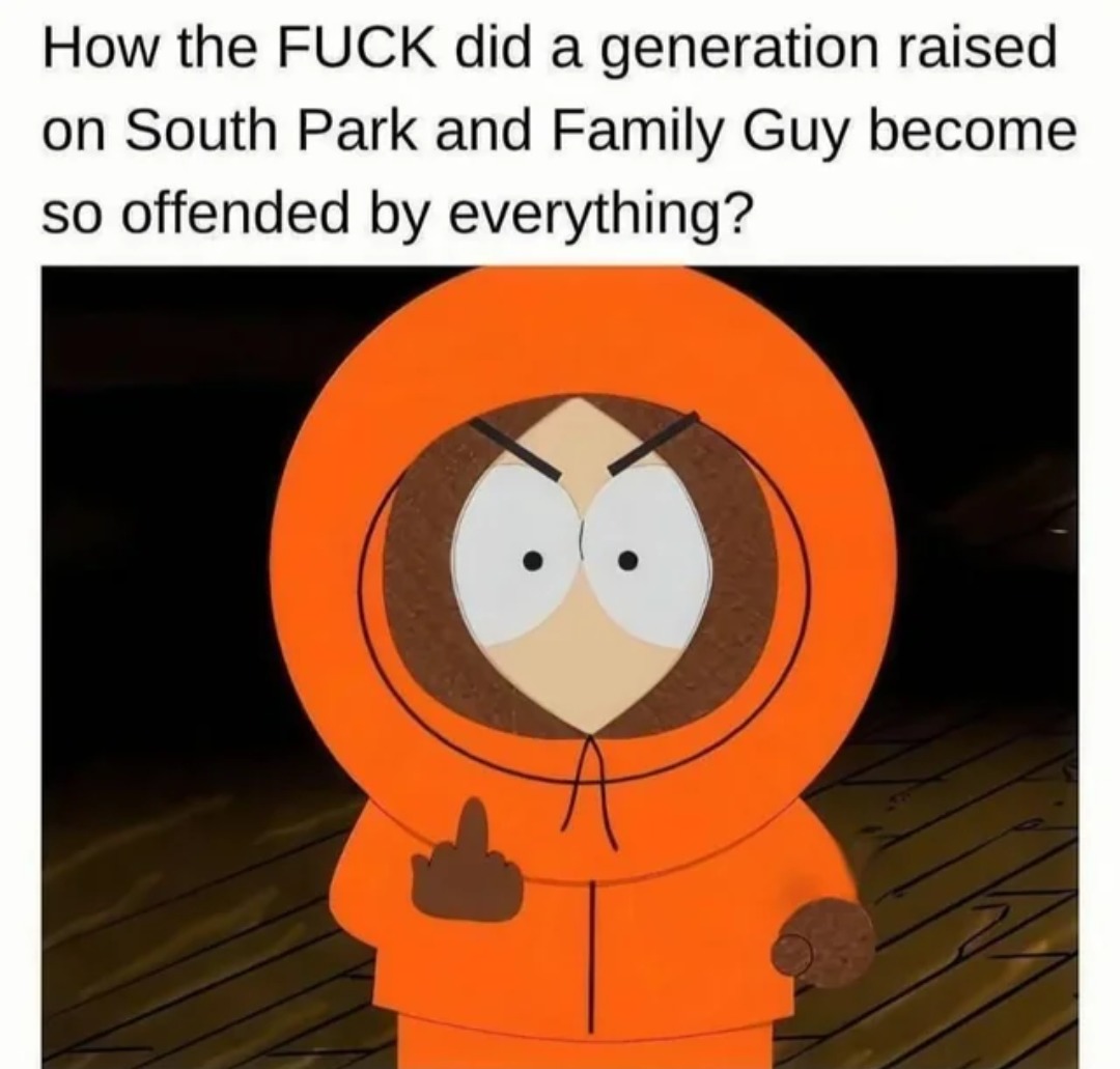 How the FUCK did a generation raised on South Park and Family Guy become so offended by everything?