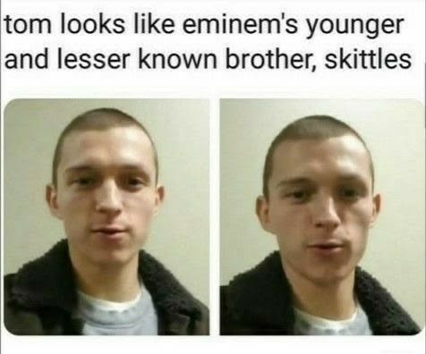 TOM looks like eminem's younger and lesser known brother, skittles