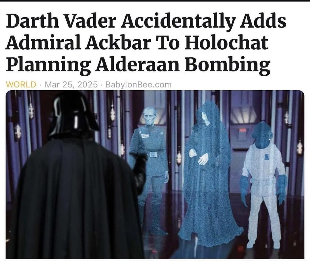 Darth Vader Accidentally Adds Admiral Ackbar To Holochat Planning Alderaan Bombing