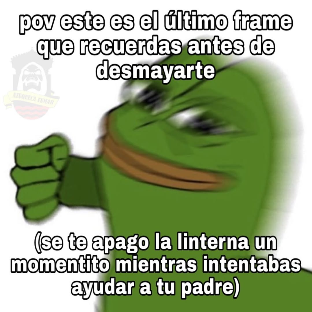 pov este es el último frame que recuerdas antes de desmayarte (se te apago la linterna un momentito mientras intentabas ayudar a tu padre)