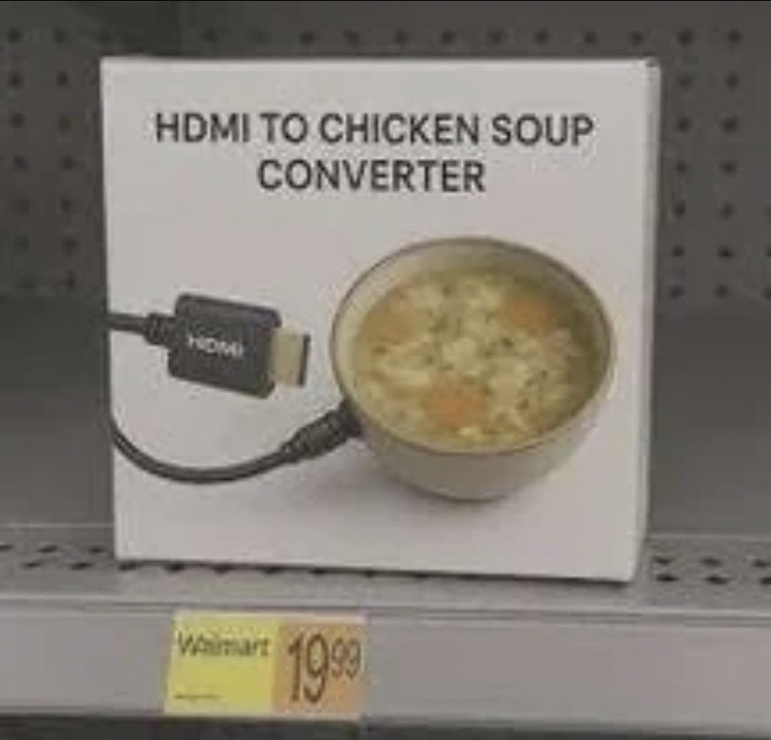 CONVERTIDOR HDMI A SOPA DE POLLO. Walmart 19.99.
