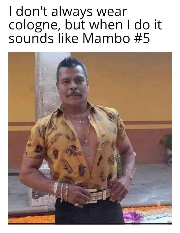 I don't always wear cologne, but when I do it sounds like Mambo #5