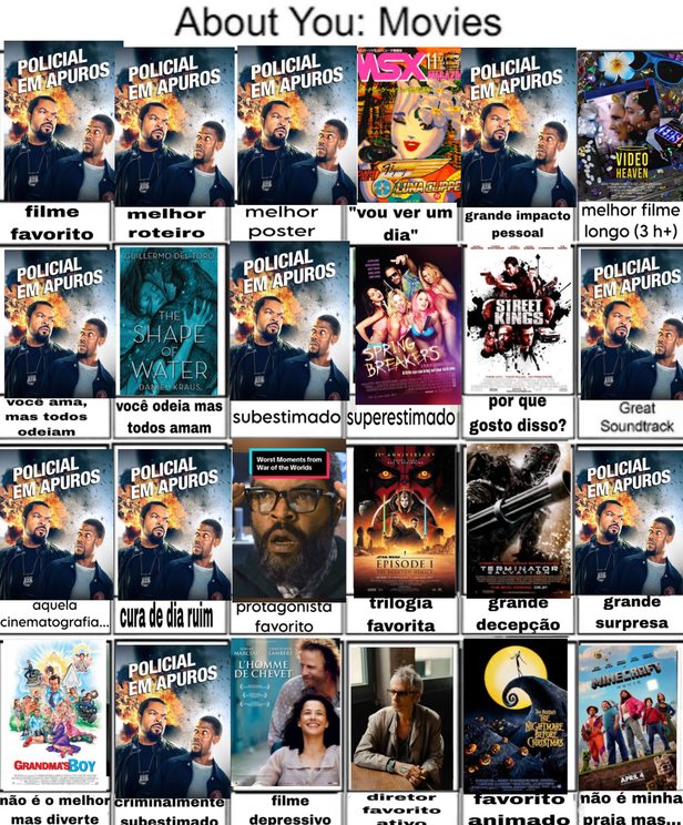 About You: Movies. POLICIAL EM APUROS. filme favorito. melhor roteiro. melhor poster. MSX 11. LUNA CHAPP. 