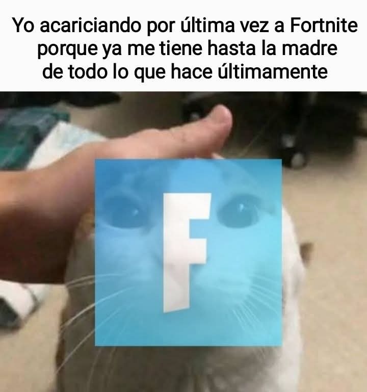 Yo acariciando por última vez a Fortnite porque ya me tiene hasta la madre de todo lo que hace últimamente
