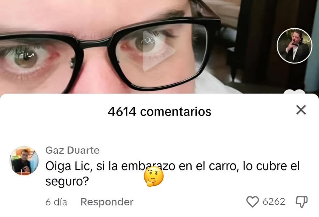 Oiga Lic, si la embarazo en el carro, ¿lo cubre el seguro?