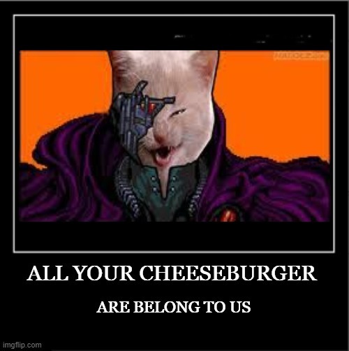 ALL YOUR CHEESEBURGER ARE BELONG TO US