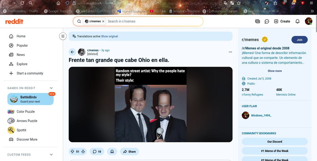 Frente tan grande que cabe Ohio en ella. Artista callejero aleatorio: ¿Por qué la gente odia mi estilo? Su estilo: