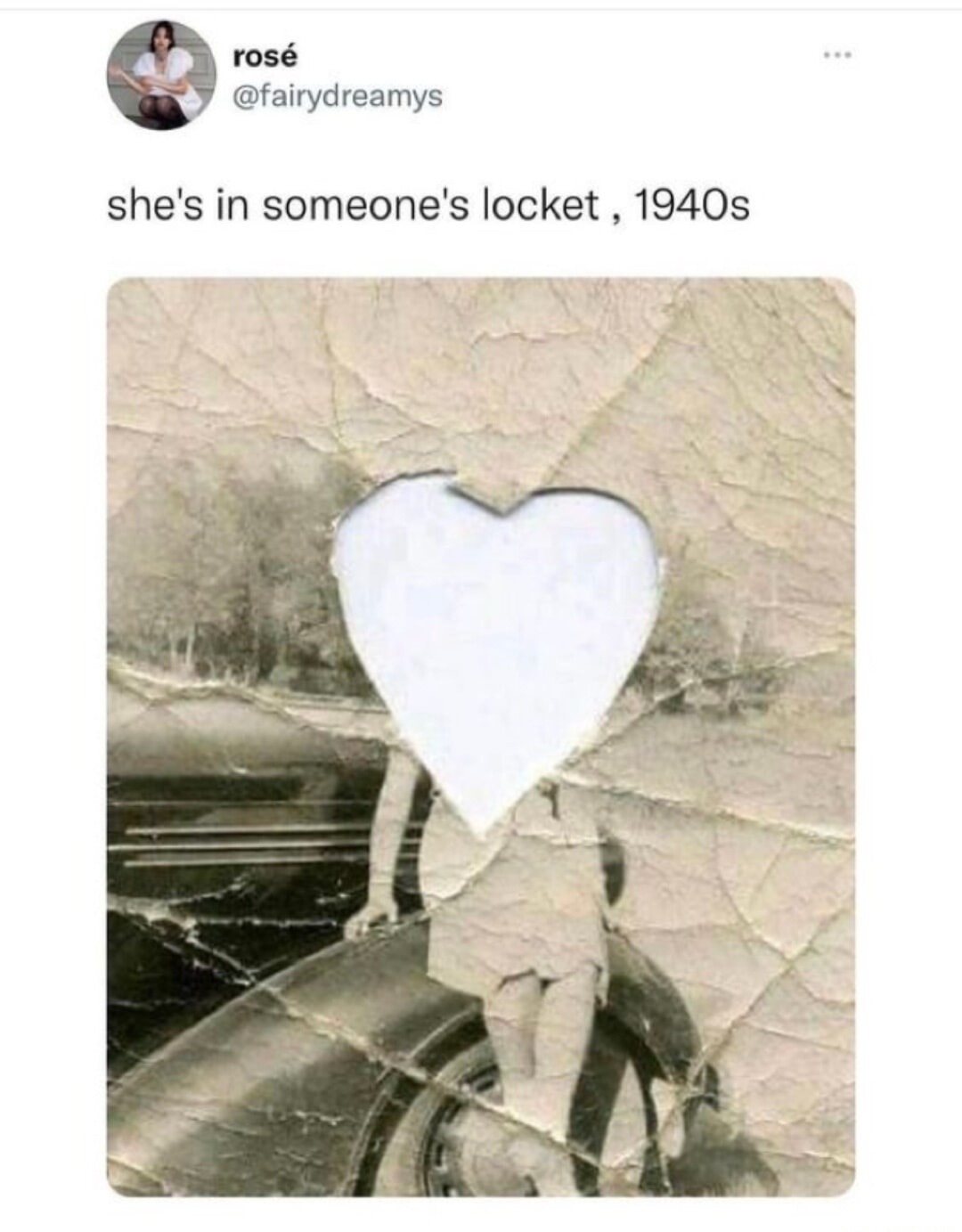 rosé @fairydreamys she's in someone's locket, 1940s