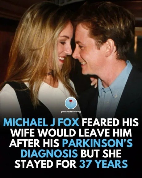 Michael J Fox feared his wife would leave him after his Parkinson's diagnosis but she stayed for 37 years. @waysofsurviving