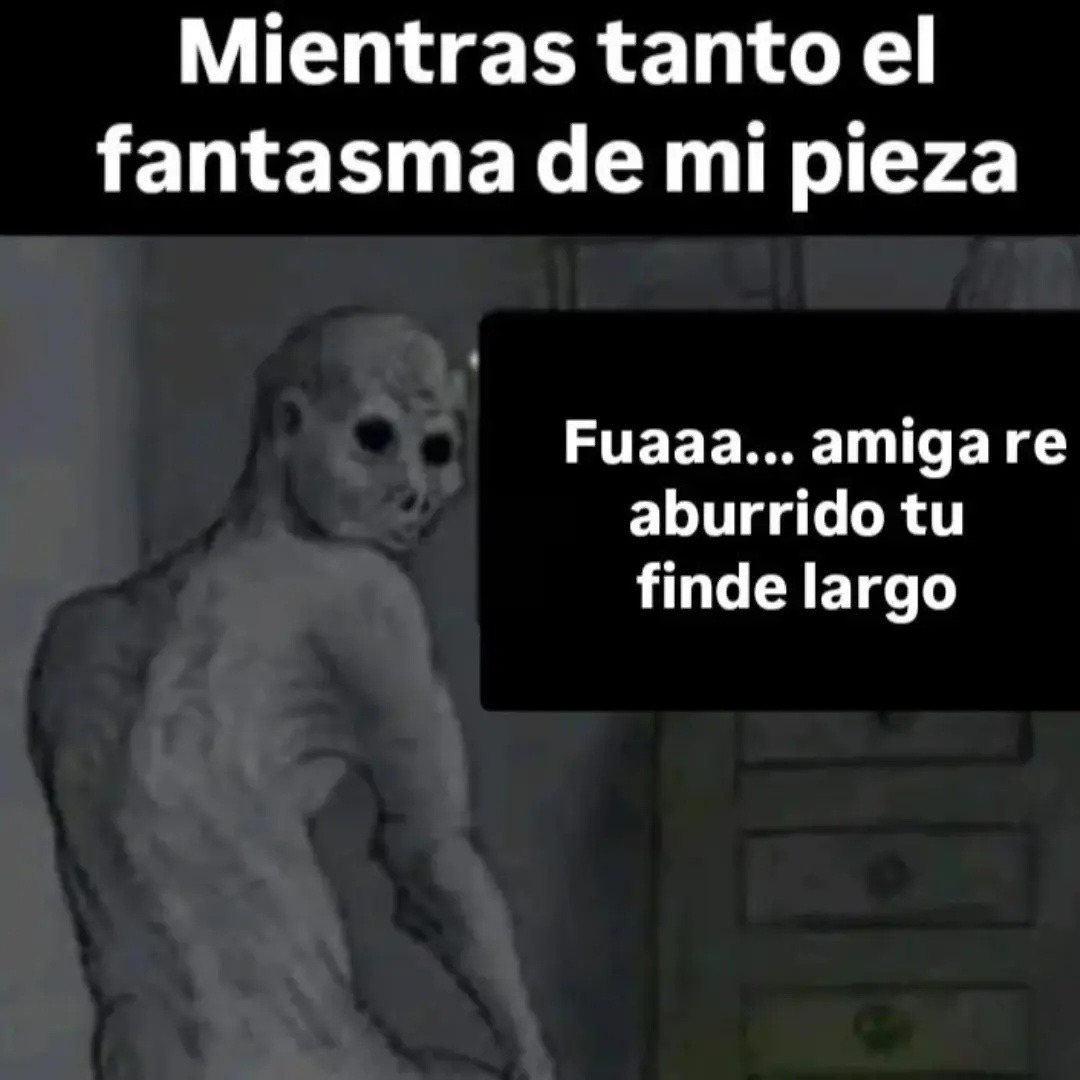 Mientras tanto el fantasma de mi pieza. Fuaaa... amiga re aburrido tu finde largo.
