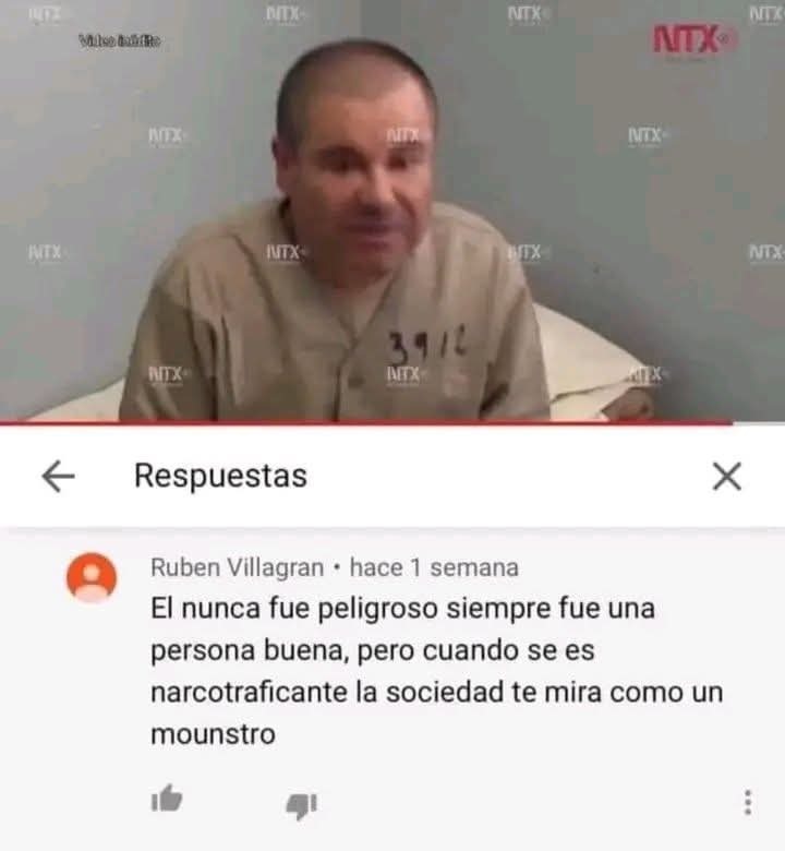 Video inédito. El nunca fue peligroso, siempre fue una persona buena, pero cuando se es narcotraficante la sociedad te mira como un mounstro.
