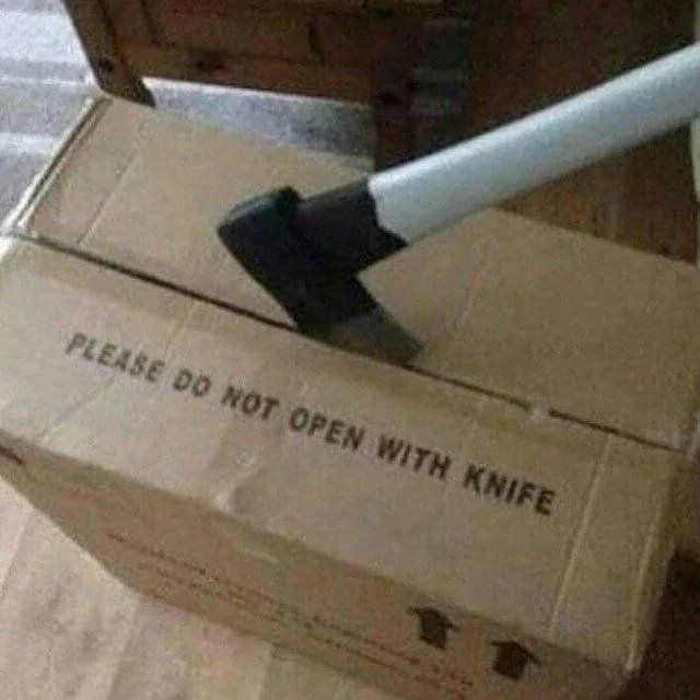 PLEASE DO NOT OPEN WITH KNIFE