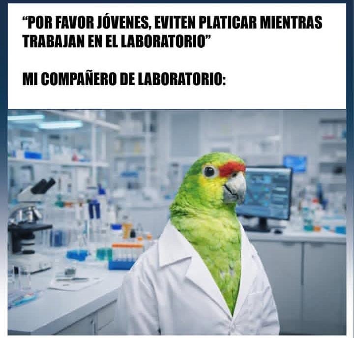 POR FAVOR JÓVENES, EVITEN PLATICAR MIENTRAS TRABAJAN EN EL LABORATORIO MI COMPAÑERO DE LABORATORIO: