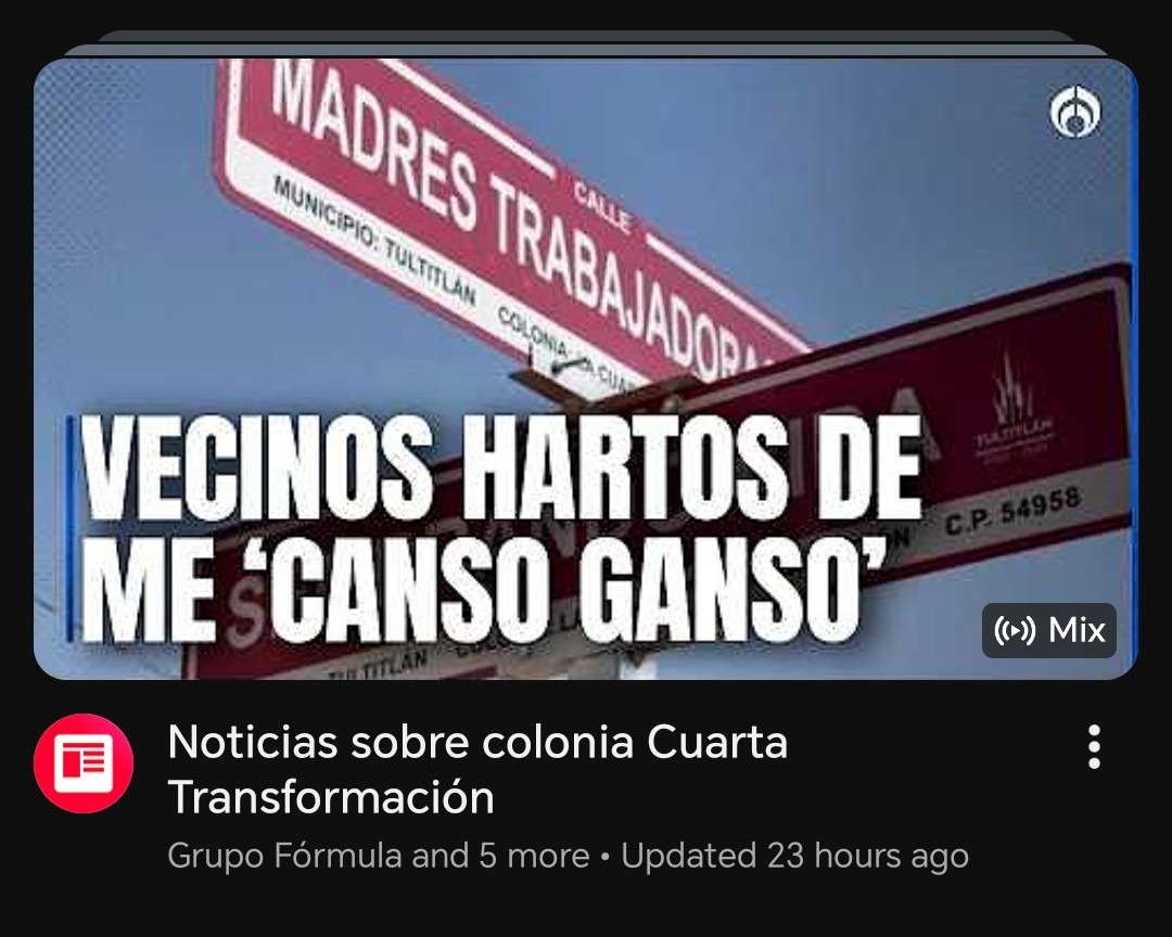 CALLE MADRES TRABAJADORAS MUNICIPIO: TULTITLAN COLONIA CUARTA VECINOS HARTOS DE ME 'CANSO GANSO' C.P. 54958 TULTITLAN Noticias sobre colonia Cuarta Transformación